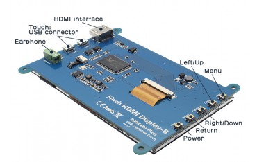 نمایشگر ال سی دی 5 اینچ خازنی رزبری پای 5inch HDMI Display -B با رزولوشن 800X480