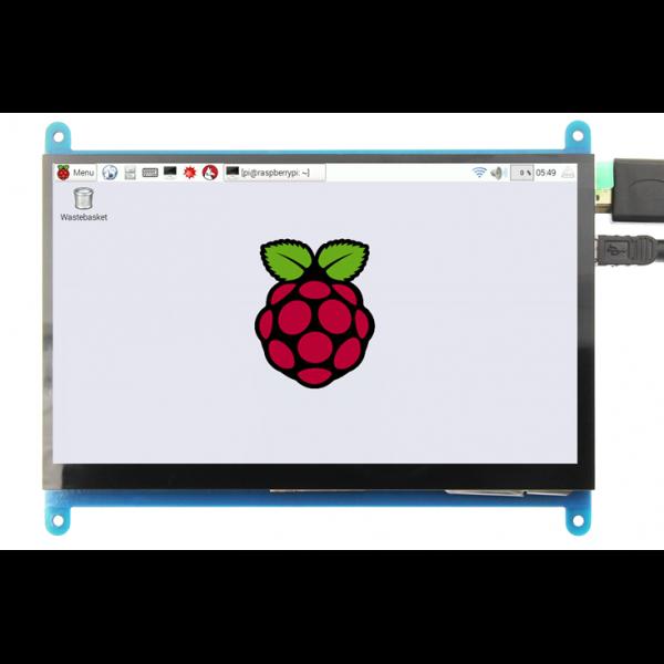 نمایشگر ال سی دی 7 اینچ خازنی رزبری پای 7inch HDMI B با رزولوشن 1024x600 - دانشجو کیت