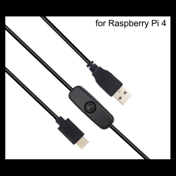 کابل USB Type-C دارای کلید پاور مخصوص برد رزبری پای 4