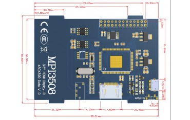 ماژول ال سی دی 3.5 اینچ رزبری پای با پورت GPIO و HDMI درایور MPI3508