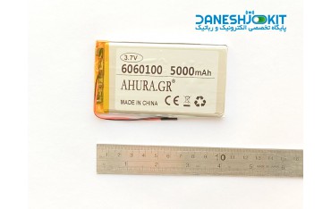 باتری لیتیوم پلیمر Li-Po 3.7V 5000mAh تک سل 6060100 mm