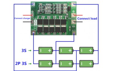 ماژول شارژر باتری لیتیومی 3S ولتاژ 6 - 12 ولت 60 آمپر