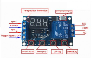 ماژول تایمر رله با نمایشگر شمارنده XY-J02