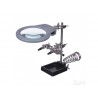 پایه هویه ذره بین دار Hand Tools 5 LED Auxiliary Clip Magnifier AC/DC Interchangeable with Soldering Stand & Two Magnifier