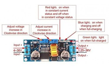 ماژول مبدل کاهنده و شارژر باتری 5A Lithium Charger CV CC buck Step down Power Supply Module LED Driver M130 