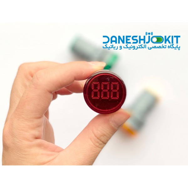 ماژول ولت متر AC پنلی گرد رنگی 50V-500V