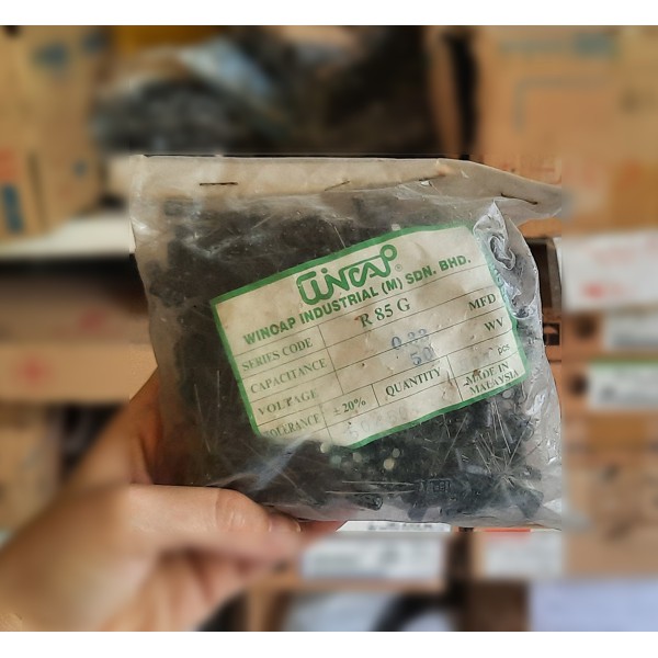 بسته 500 عددی خازن 0.33 میکروفاراد 50 ولت برند wincap - دانشجو کیت