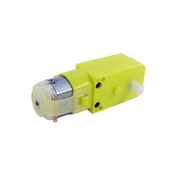 موتور گیربکس دار 90 دور تک شافت رباتیک پلاستیکی - موتور زرد 90RPM - دانشجو کیت