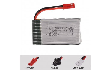 باتری 1200mAh لیتیوم پلیمر پروازی Li-Po 3.7V ابعاد 52x30x9mm