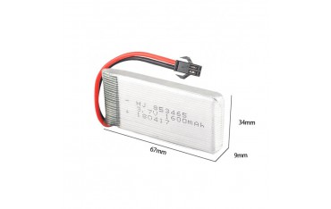 باتری 1600mAh لیتیوم پلیمر پروازی Li-Po 3.7V ابعاد 65x35x9mm