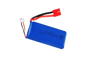 باتری 2500mAh لیتیوم پلیمر پروازی Li-Po 7.4V ابعاد 80x35x9mm - دانشجو کیت