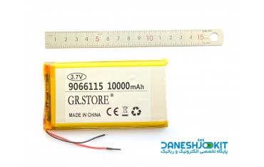 باتری لیتیوم پلیمر Li-Po 3.7V 10000mAh تک سل 1160100 mm