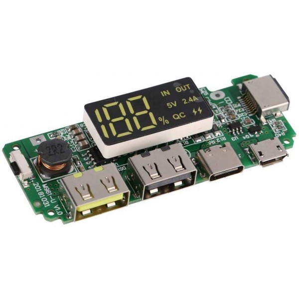 ماژول پاو ربانک Type-C با نمایشگر درصد شارژر باتری H961 - دانشجو کیت