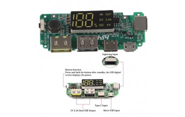 ماژول پاو ربانک Type-C با نمایشگر درصد شارژر باتری H961 - دانشجو کیت