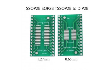 برد تبدیل SMD به Dip مدل sop28 1.27 to ssop28 0.65 - دانشجو کیت