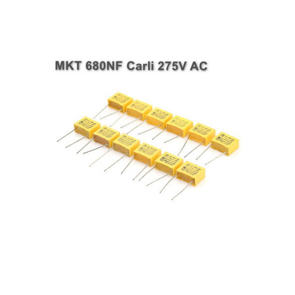 خازن MKT 680NF برند Carli ولتاژ 275V AC
