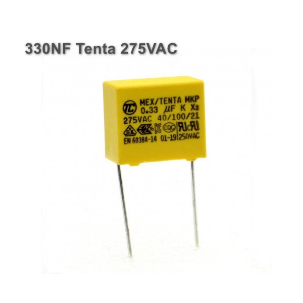 خازن MKT 330NF برند Tenta ولتاژ 275V AC