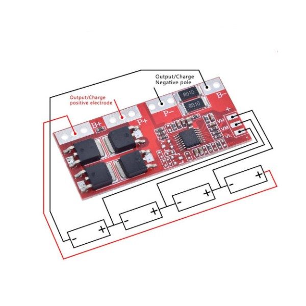 ماژول محافظ شارژ باتری لیتیومی 18650 چهار سل 30 میلی آمپری