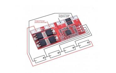 ماژول محافظ شارژ باتری لیتیومی 18650 چهار سل 30 میلی آمپری