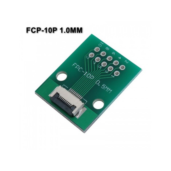 برد PCB آداپتور FPC-10P دارای استاندارد 0.5 میلی متری به همراه کانکتور FPC