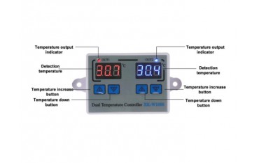 ترموستات دوبل کنترلر دما XK-W1088 دارای دو خروجی رله دما