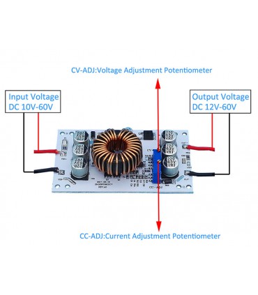 ماژول افزاینده ولتاژ 10- 60 ولت 10 آمپر 600 وات
