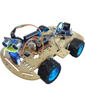 کیت مونتاژ شده ربات تشخیص مانع چهار چرخ مدل ۴W-R4000 مهندسیکا - دانشجو کیت