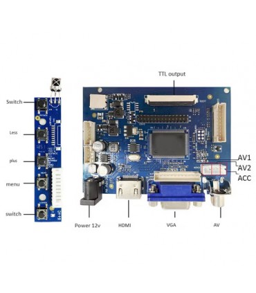 درایور ال سی دی 7 اینچ  با پورت AV-VGA-HDMI - دانشجو کیت