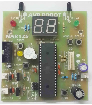 کیت آموزشی چهار ربات با میکروکنترلر AVR ATmega32A مدل NAR125 نوآوران - دانشجو کیت