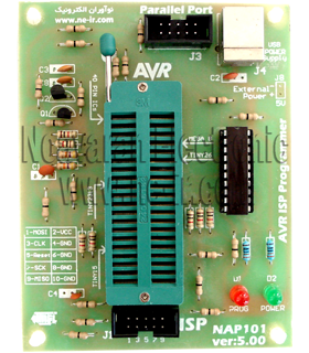 پروگرامر STK300 پارالل میکروکنترلر AVR سری Mega - Tiny نوآوران NAP101 - دانشجو کیت