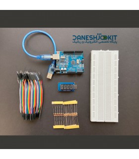 کیت ولت متر با آردوینو و نمایشگر سگمنت TM1637 دانشجو کیت