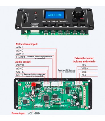 ماژول TDM156 پنل پخش کننده صدا بلوتوثی V1.3 با ریموت