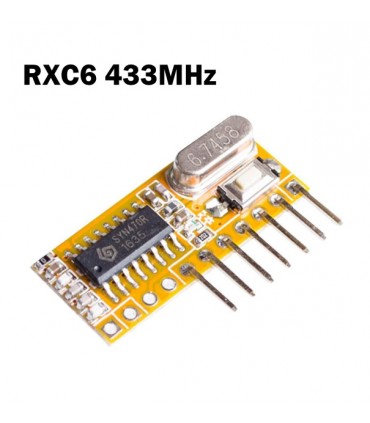 ماژول RXC6 گیرنده 433MHZ کد لرن وایرلس سوپرهترودین - دانشجو کیت