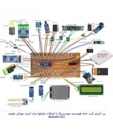 ماکت خانه هوشمند مهندسیکا (مونتاژ شده) مدل کنترل موبایل بلوتوث Blutooth-022kit - دانشجو کیت