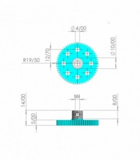 سازه چرخ دنده 57 دندانه ABS ربوتکس - دانشجو کیت