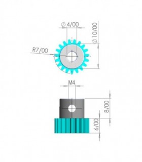 سازه چرخ دنده 19 تایی ABS ربوتکس - دانشجو کیت
