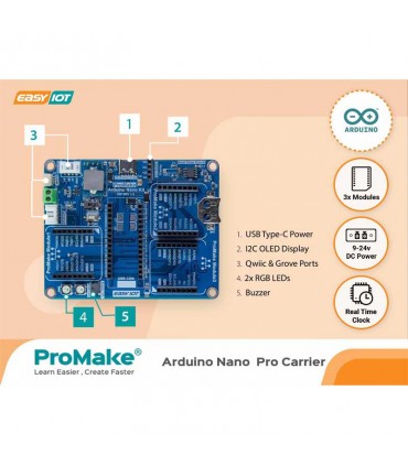 کریر برد توسعه حرفه ای آردوینو نانو پرومیک ProMake Arduino Nano Pro Carrier - دانشجو کیت