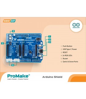 شیلد پرومیک آردوینو یونو ProMake Arduino UNO Shield EasyIoT - دانشجو کیت