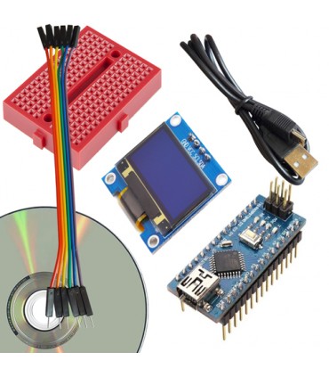 کیت آموزش نمایشگر OLED مهندسیکا با آردوینو نانو مدل SSD1306_”0.96 - دانشجو کیت