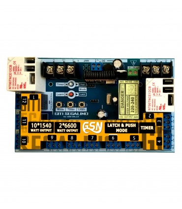 ماژول گیرنده رادیویی رله 12 کانال-220 ولت با فرکانس 433MHz - دانشجو کیت