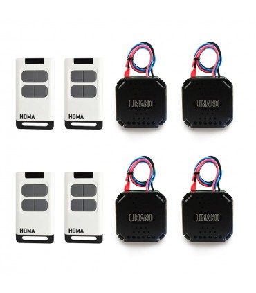 بسته 4 عدد گیرنده تک رله 220 ولت به همراه 4 عدد ریموت هما - دانشجو کیت