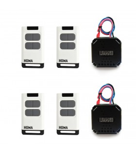 بسته 2 عدد گیرنده دو رله 220 ولت اقتصادی به همراه 4 عدد ریموت هما - دانشجو کیت