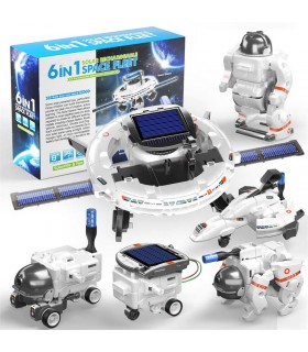 کیت 6 در 1 ناوگان و ربات فضایی متحرک با پنل خورشیدی - دانشجو کیت