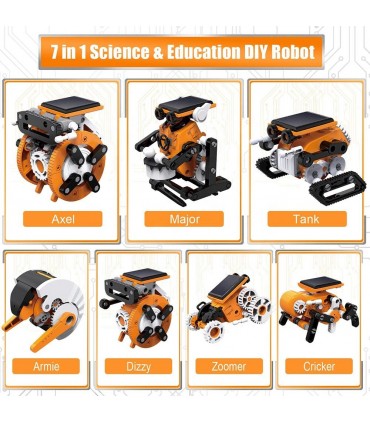 کیت 7 در 1 ربات خورشیدی متحرک 7in 1 Solar Robot - دانشجو کیت