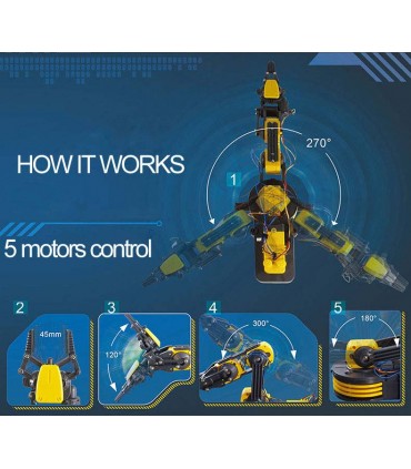 کیت بازوی رباتیک 5 درجه آزادی، مناسب پروژه‌های STEM - دانشجو کیت