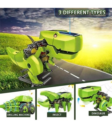 کیت 3 در 1 ربات خورشیدی دایناسور متحرک 3in1 Solar - دانشجو کیت