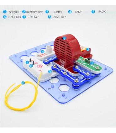 کیت 16 مدار الکترونیکی به همراه گیرنده رادیویی FM RADIO - دانشجو کیت