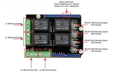 شیلد رله آردینو Arduino Relay Board V2.0