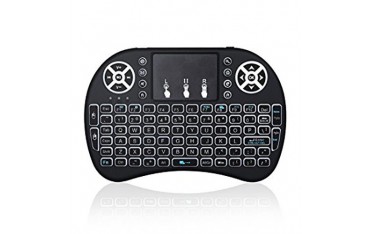 مینی کیبورد وایرلس با باتری شارژی دانگل و چراغ صفحه کلید Wireless Mini Keyboard مناسب رزبری پای