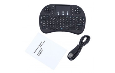 مینی کیبورد وایرلس با باتری شارژی دانگل و چراغ صفحه کلید Wireless Mini Keyboard مناسب رزبری پای